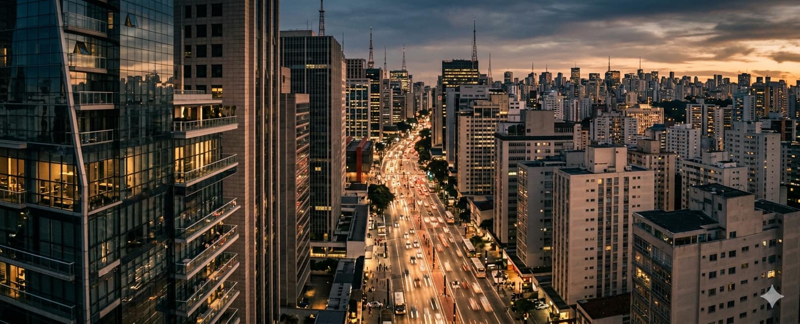 Imagem ilustrativa da Cidade de São Paulo, com alusão a imóveis menores e mais caros