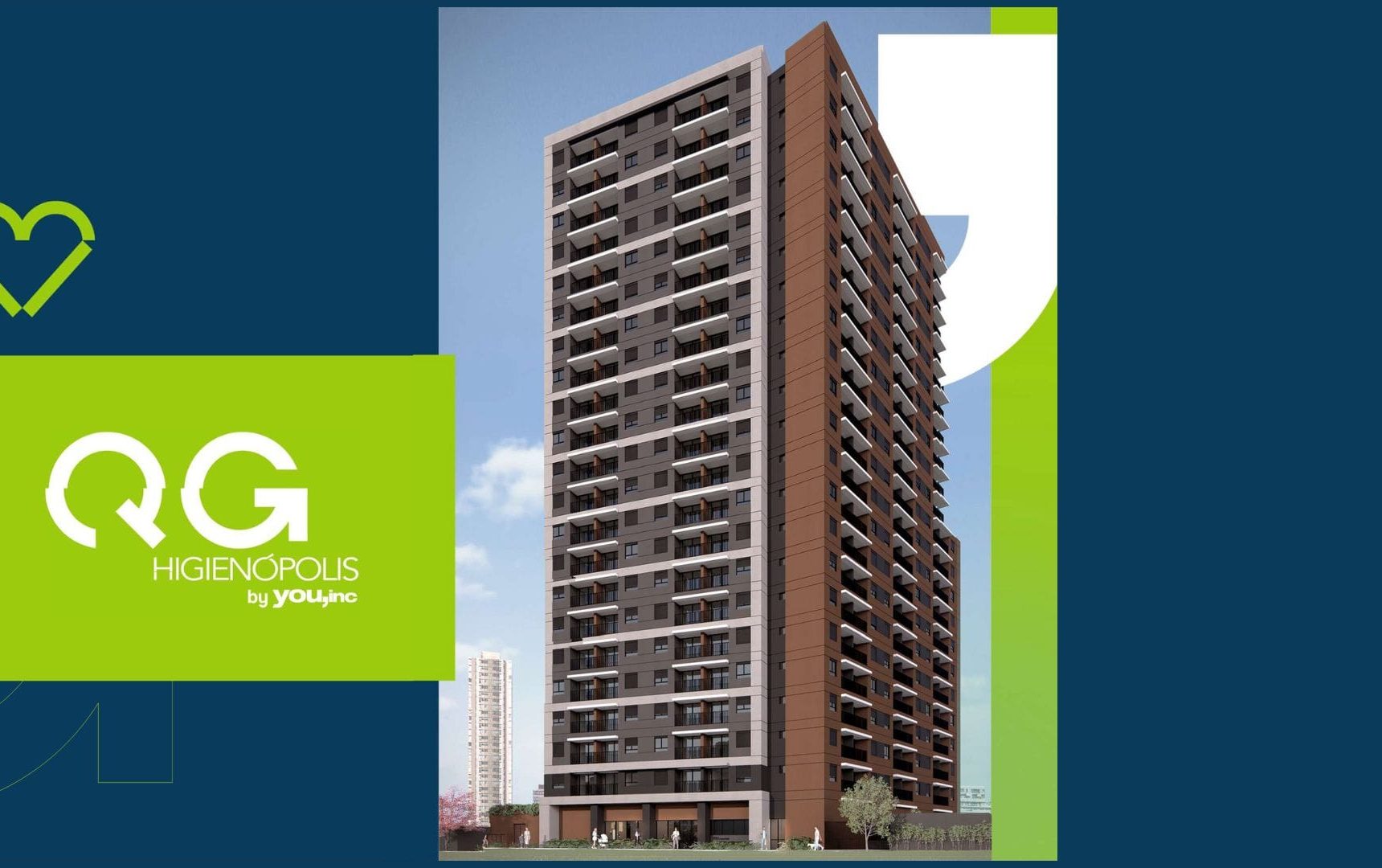 QG HIGIENÓPOLIS Imagem ilustrativa da torre do empreendimento QG Higienópolis da You Incorporadora